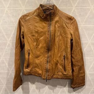 BLUR Lamb leather cropped jacket distressed vintage made in Italy size 42